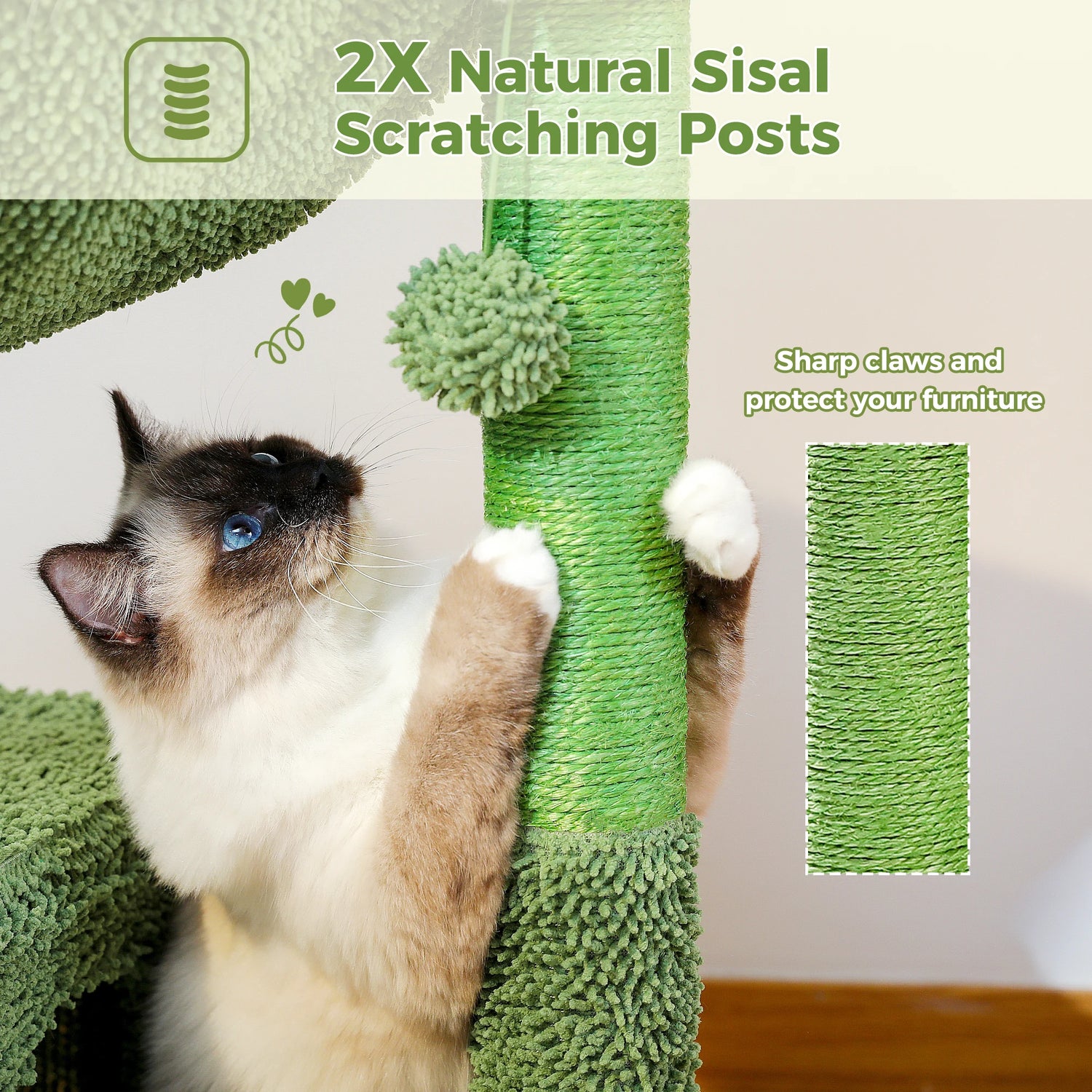 Cactus Cat Tree with Large Condo