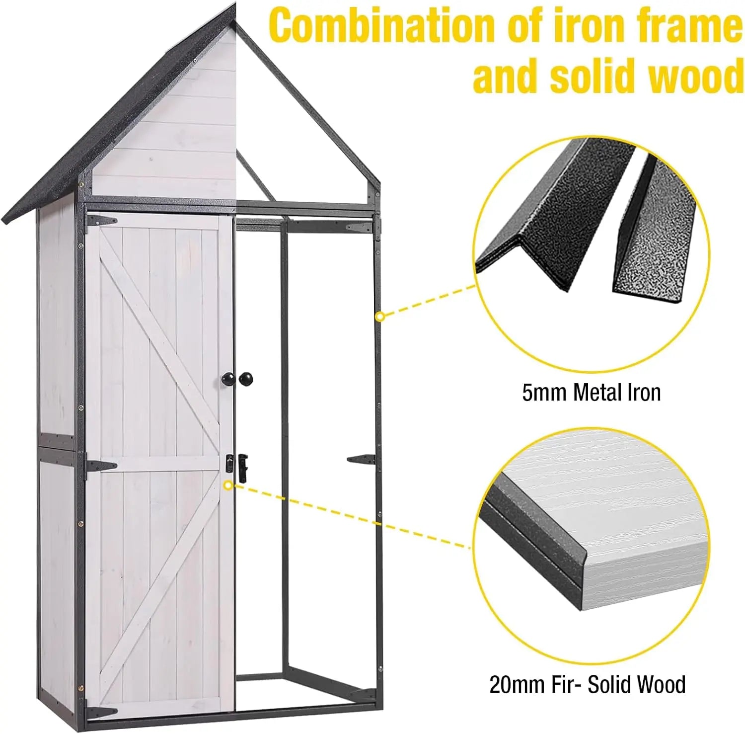 RED Outdoor Wooden Tool Storage Shed  Shed with Waterproof Roof