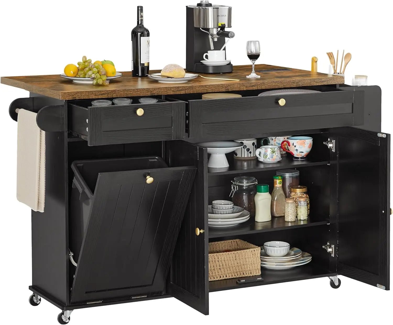 60" Rolling Mobile Kitchen Islands