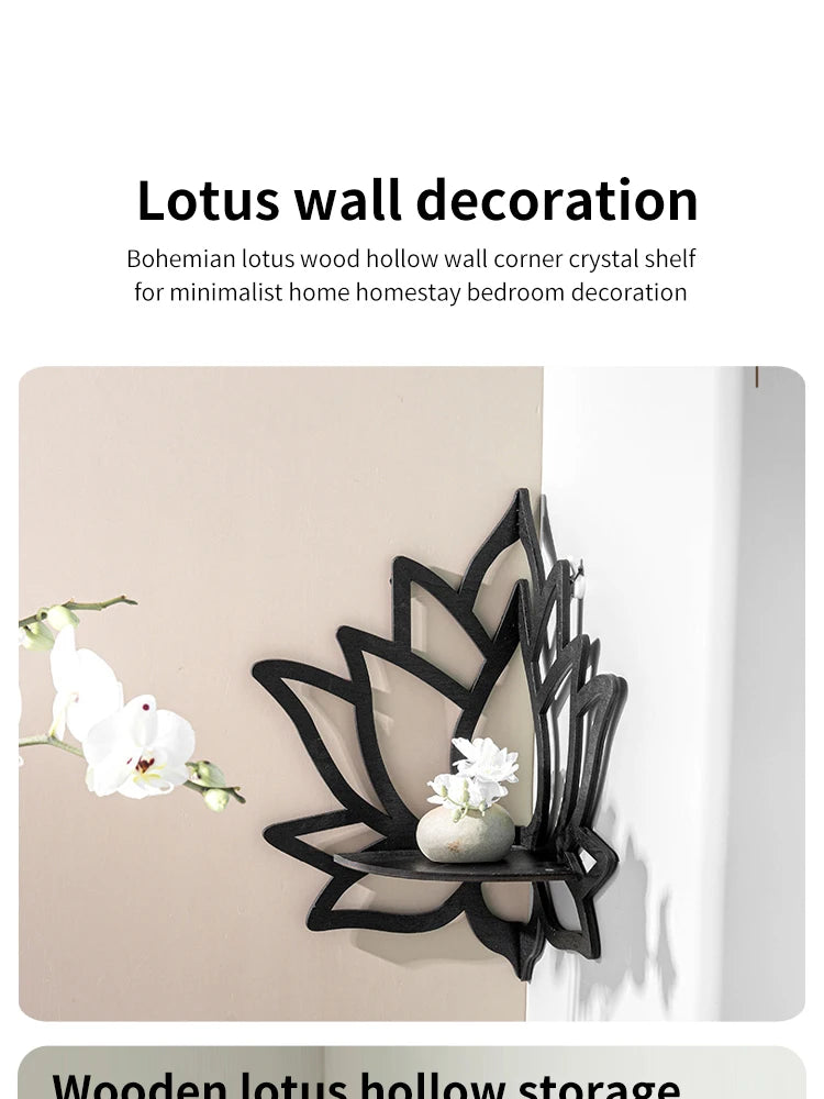 Wall Mount Lotus-Flower Essential Oil Candle Holder Shelf