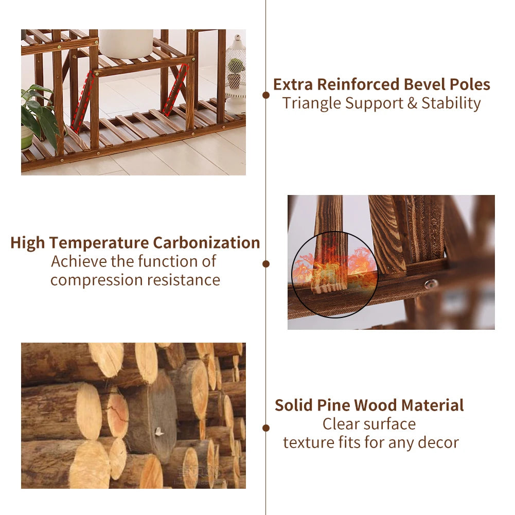 Multi-Tier Wooden Plant Stand