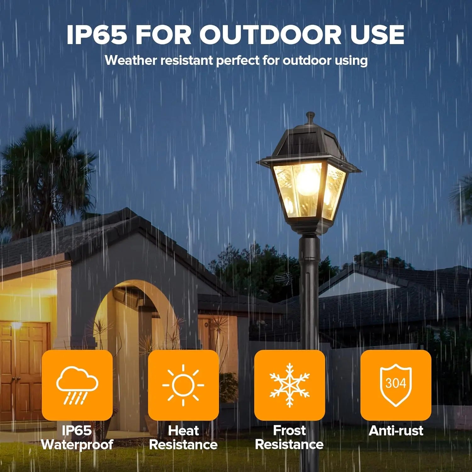 LED Solar Post Street Light - 200 Lumens 2700K