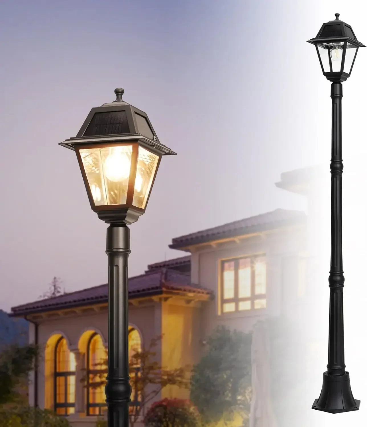 LED Solar Post Street Light - 200 Lumens 2700K