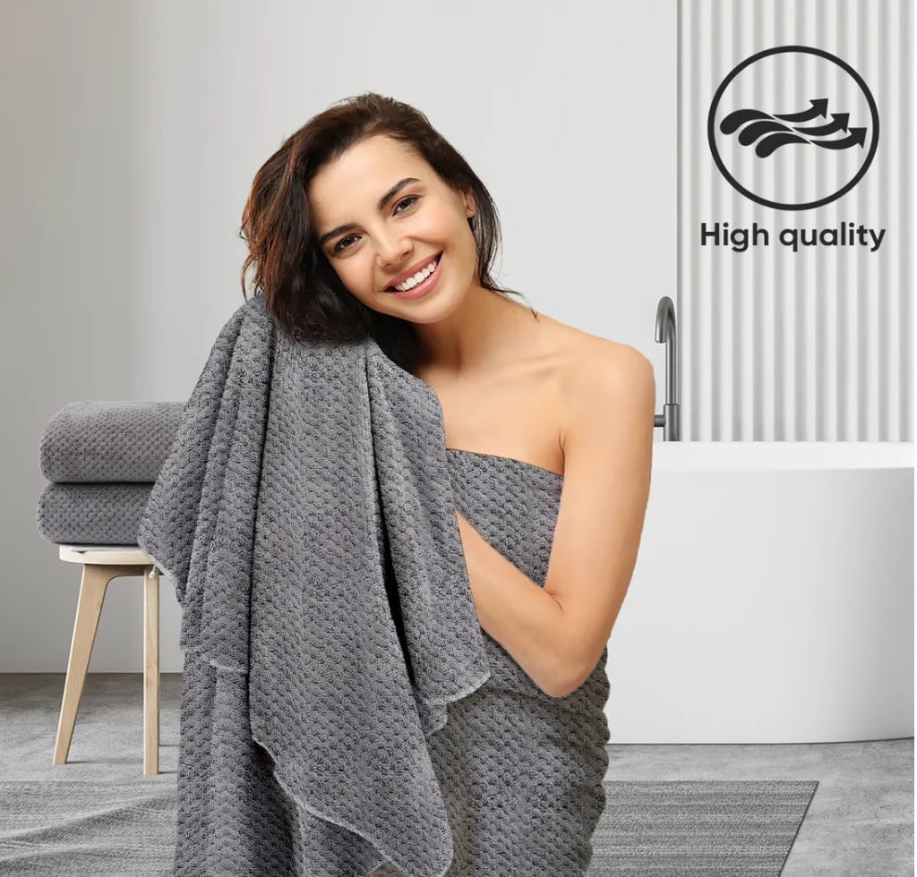 2-Pack Microfiber Ultra Soft & Highly Absorbent Bath Towel Set