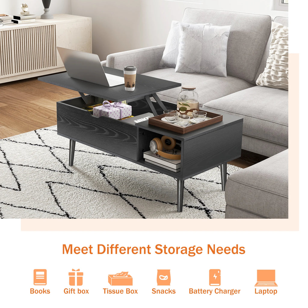 Lift Top Tea Wood Coffee Table & Desk