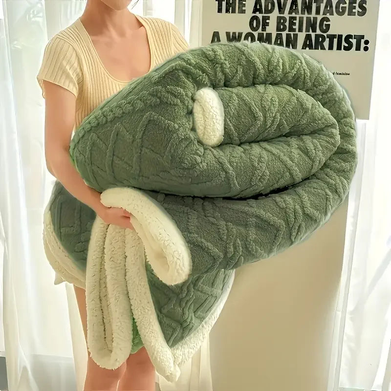 10lb Soft &amp; Warm Sherpa Weighted Calming Blanket