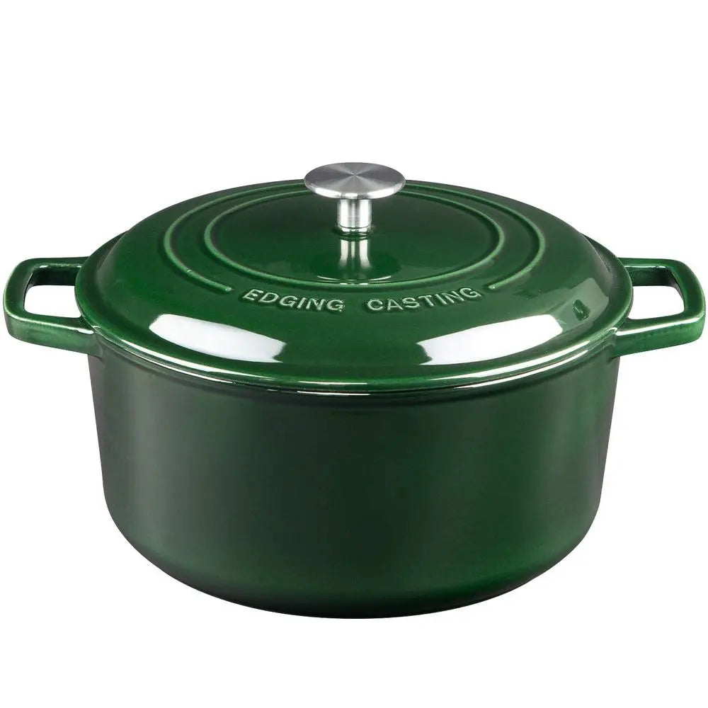 7.5 Quart Green Enameled Cast Iron Dutch Oven Pot With Lid