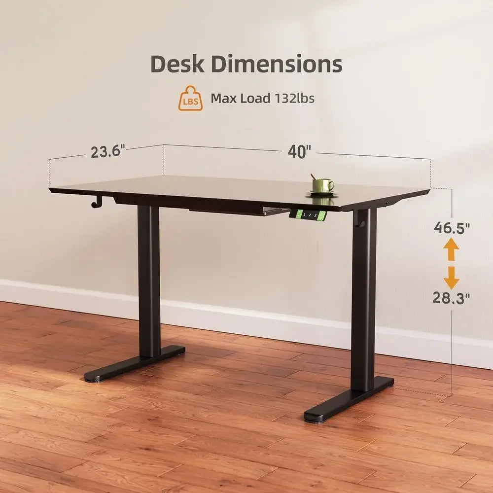 40" x 24" Black Adjustable Standing Desk