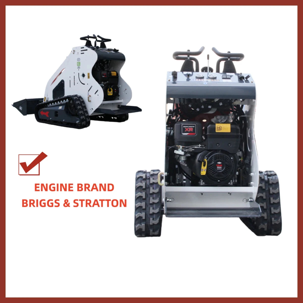 Electric Start Skid Steer Loader Crawler with 14HP Hydraulic System