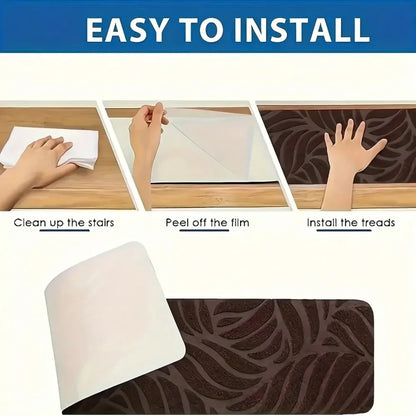 15 Pack Non-Slip Carpet Stair Runners/Treads For Indoor Wooden Step With Adhesive Peel And Stick