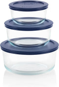 3-Pack BPA-Free Dishwasher & Microwave Safe Glass Food Storage Container Set