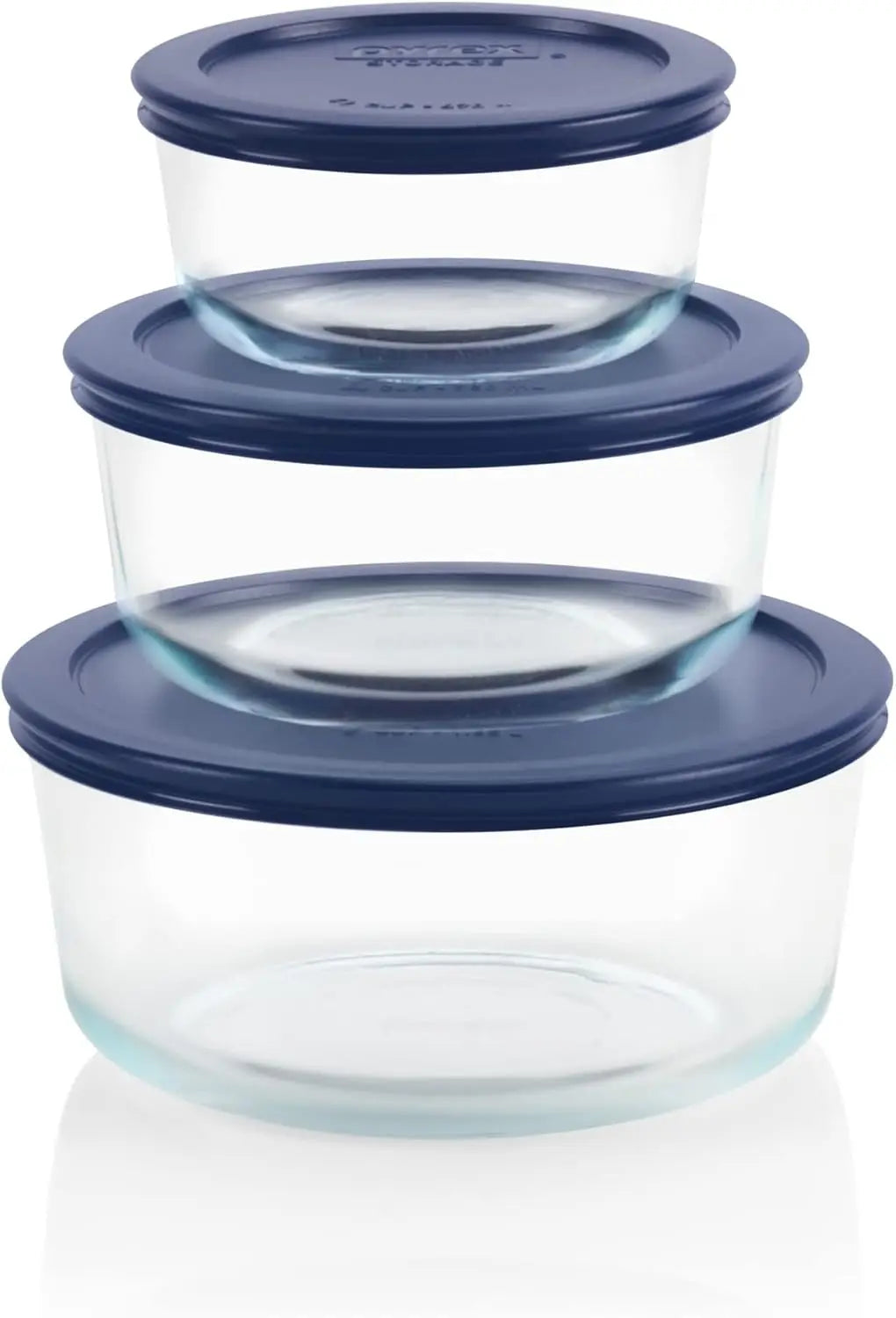 3-Pack BPA-Free Dishwasher & Microwave Safe Glass Food Storage Container Set