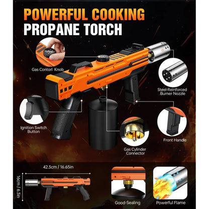 Propane Kitchen cooking Torch Gun with Adjustable Flame for Searing Steak