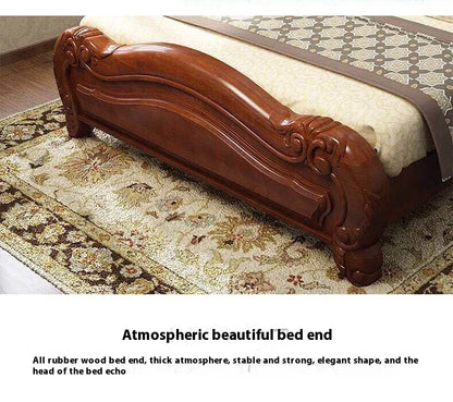 Unique Luxury Genuine Leather  Wood Bed