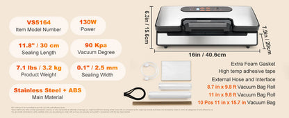Vacuum Food Sealer Machine with 10 Vacuum Bags