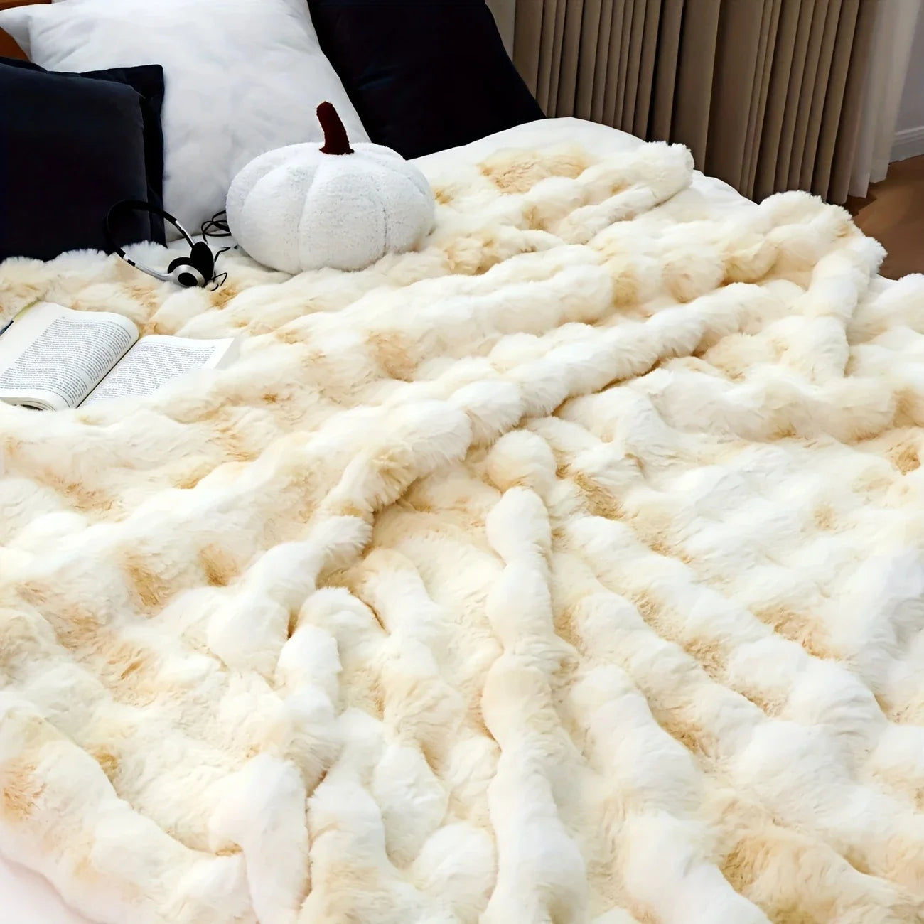 Faux Rabbit Fleece Blanket or Throw