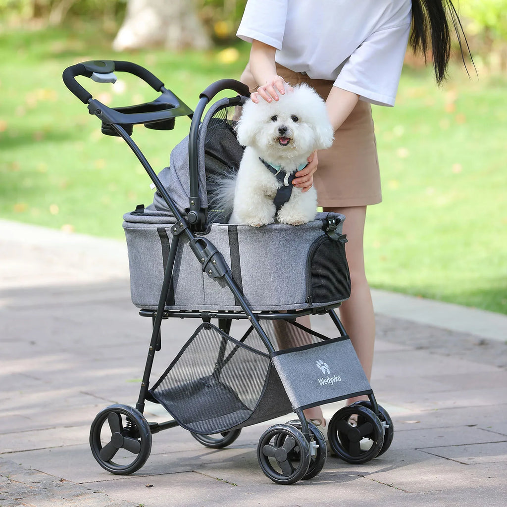 3 in 1 Folding Pet Stroller with Removable Carrier