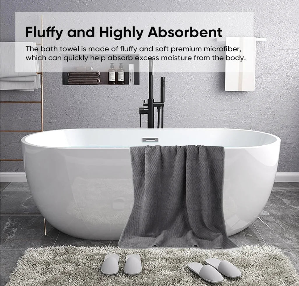 2-Pack Microfiber Ultra Soft & Highly Absorbent Bath Towel Set
