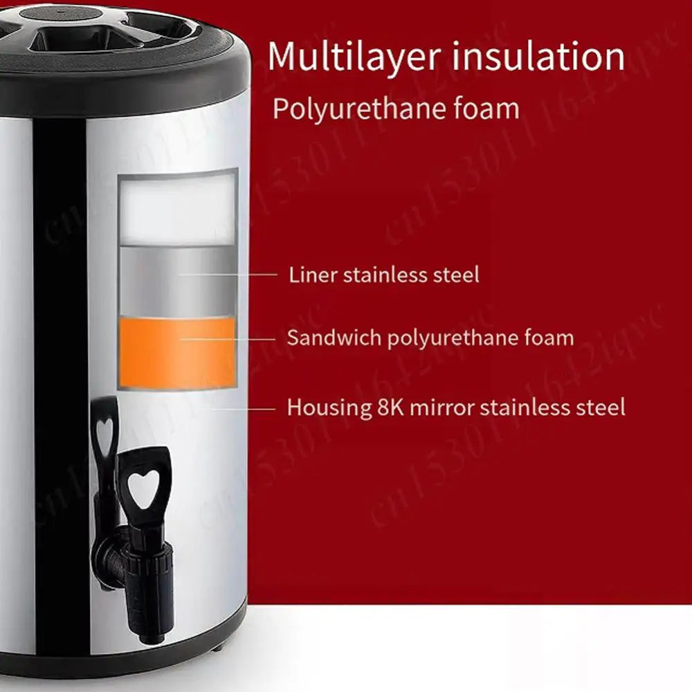 6 or 8 quart Stainless Steel Insulated Beverage Dispenser with Faucet
