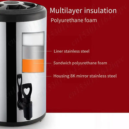 6 or 8 quart Stainless Steel Insulated Beverage Dispenser with Faucet