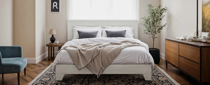 Bed Frame with Adjustable Headboard, Soft Linen Fabric, Strong Supporting Structure