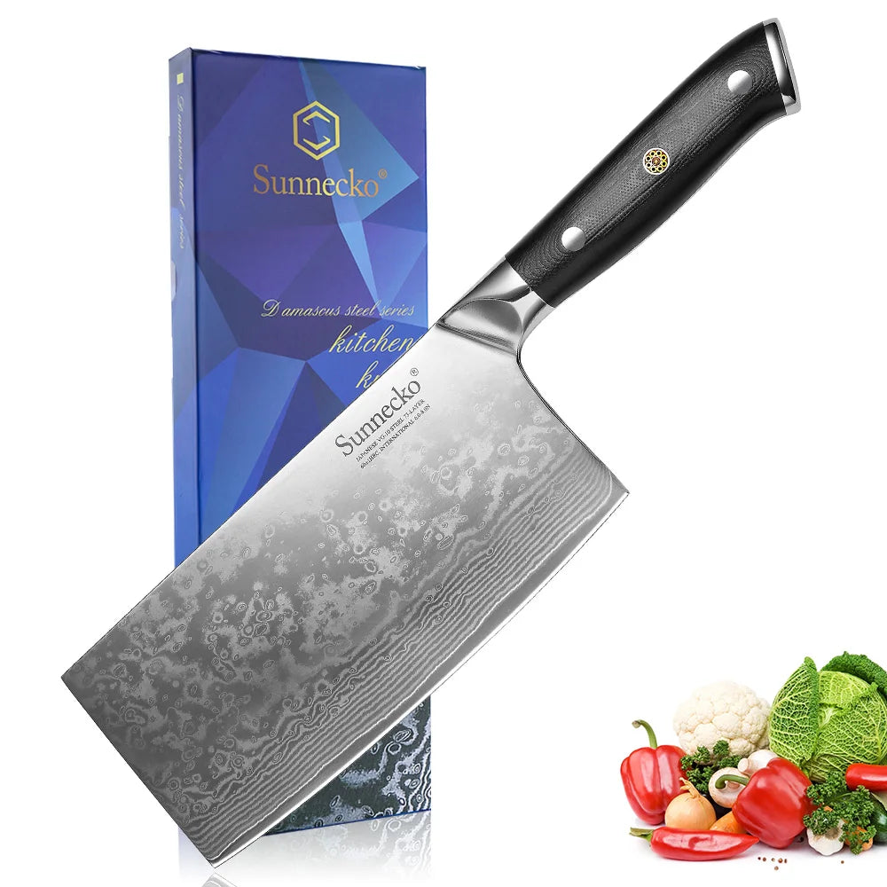 Cleaver Slicing Knives - VG10 Damascus Steel