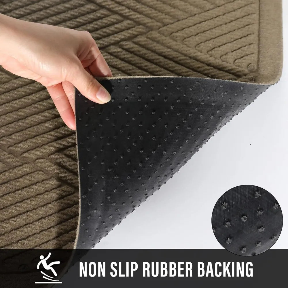 Front Absorbent Indoor/Outdoor Door Mat, Mud &amp; Dirt Resistant