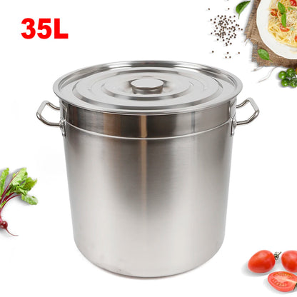 9 Qt. Multipurpose Thick Stainless Steel Cooking Soup Pot with Lid &amp; Handles for Home Restaurant
