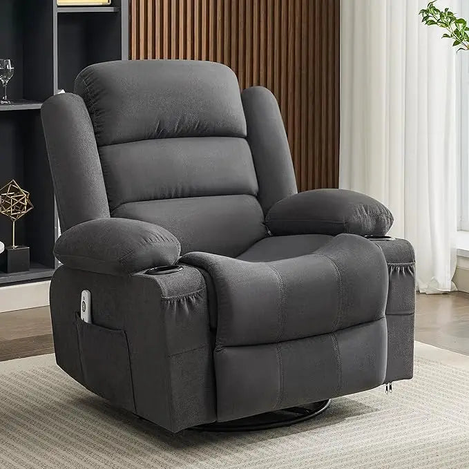 360° Swivel Rocker Recliner Chair with Heat and Massage