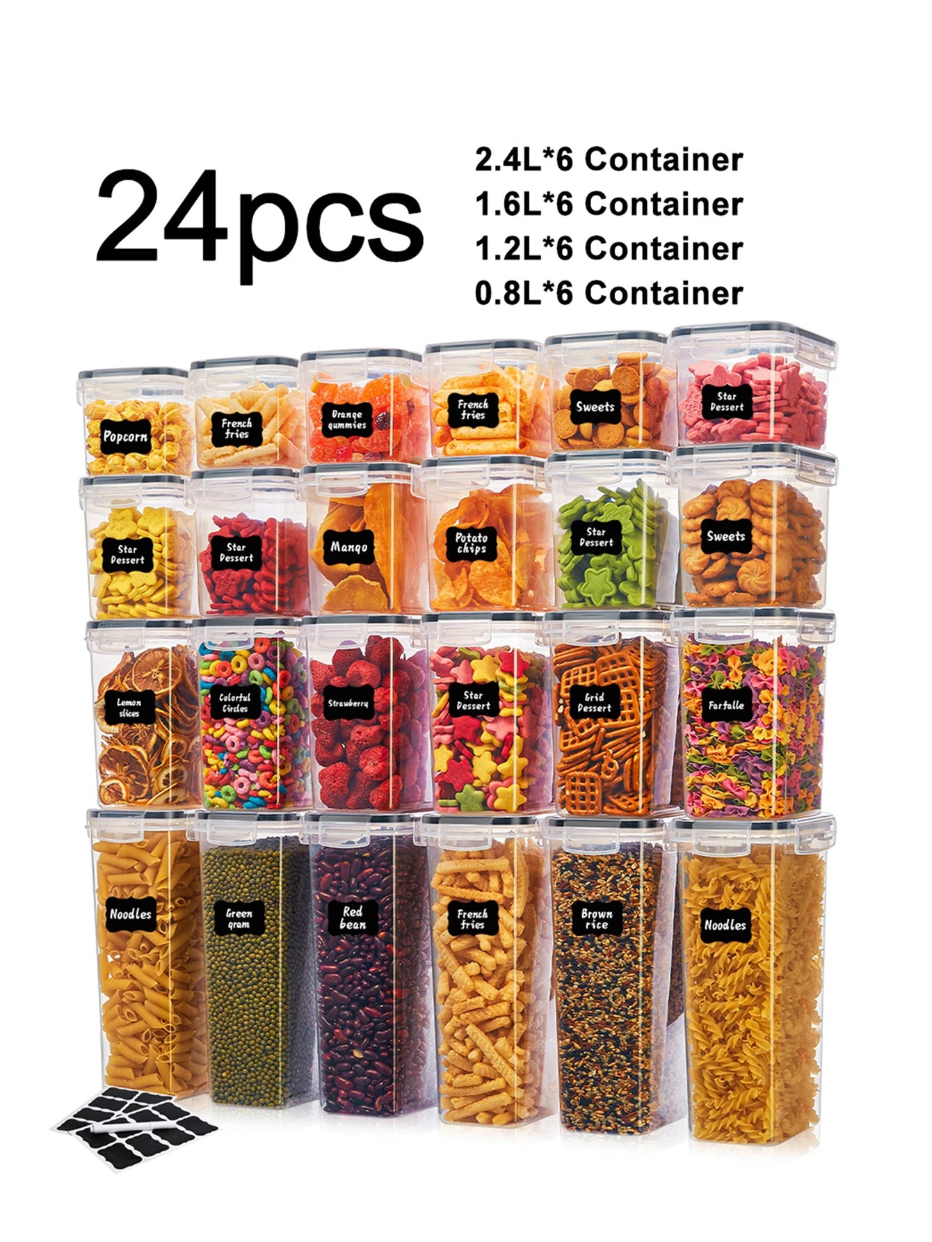 24-Piece Airtight Food Storage Containers - Dishwasher Safe