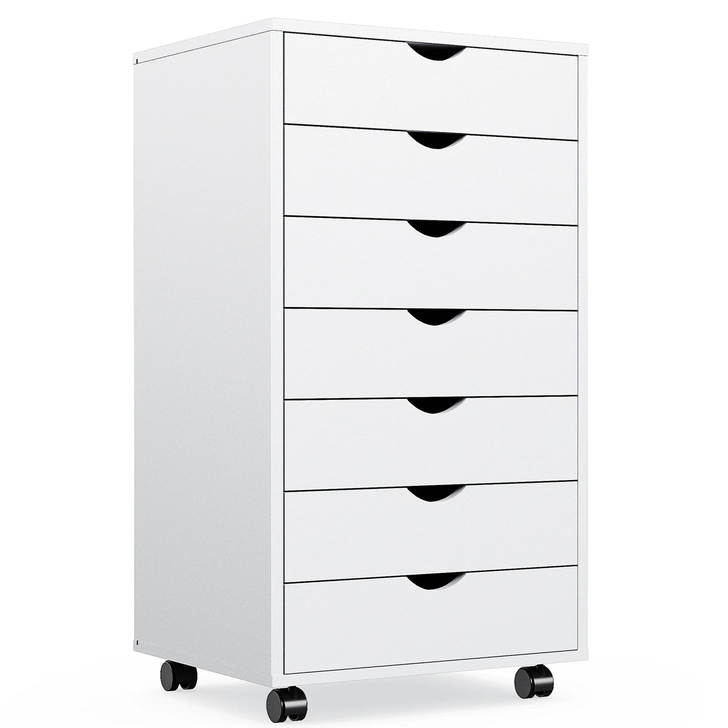 7 Drawer Wooden Dresser or Office Mobile Cabinet with Wheels