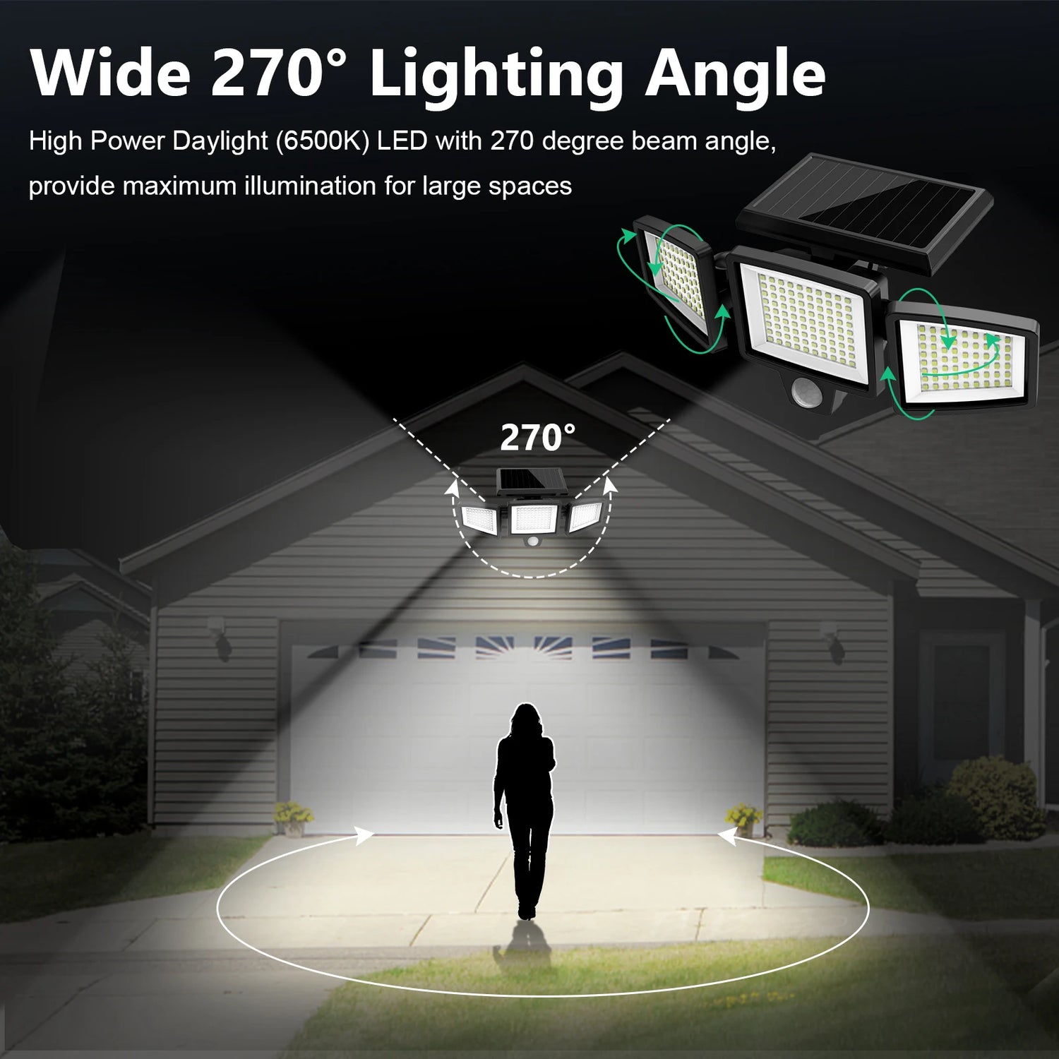 3-Pack Outdoor Motion Sensor Solar Lights