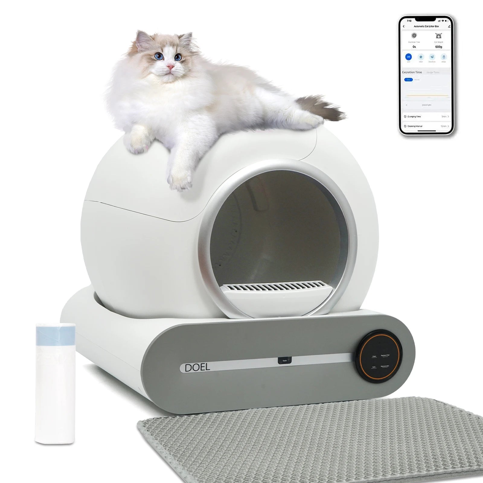 Self Cleaning Automatic Cat Litter Box with Trash Bag