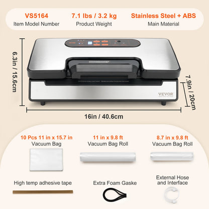 Vacuum Food Sealer with 10 Vacuum Bags