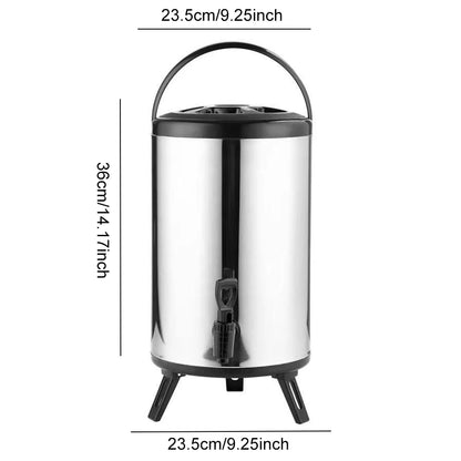 6 or 8 quart Stainless Steel Insulated Beverage Dispenser with Faucet