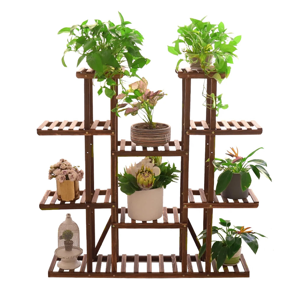 Multi-Tier Wooden Plant Stand