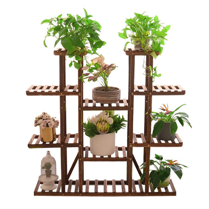 Multi-Tier Wooden Plant Stand