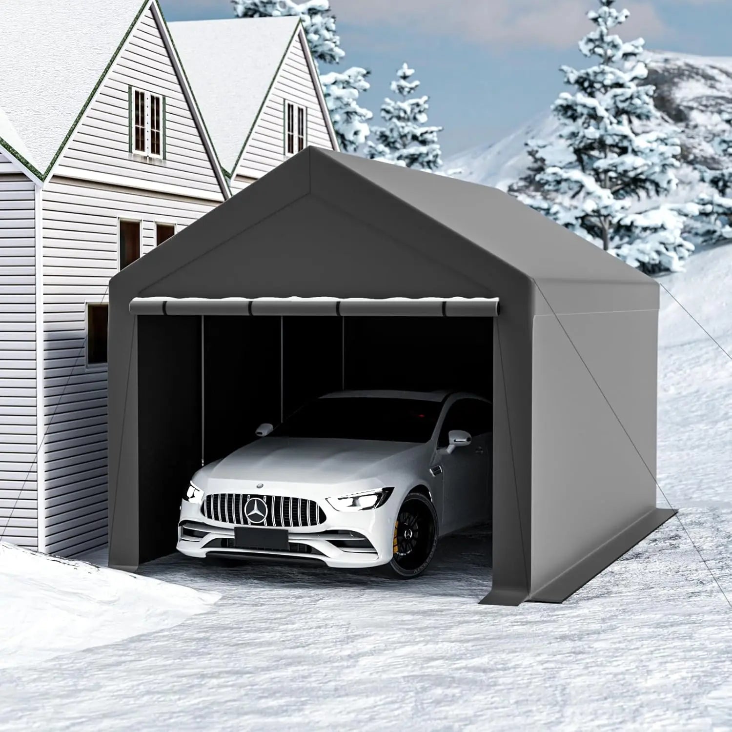 10' x 20' Heavy Duty Waterproof Carport with Removable Sidewalls