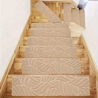 15 Pack Non-Slip Carpet Stair Runners/Treads For Indoor Wooden Step With Adhesive Peel And Stick
