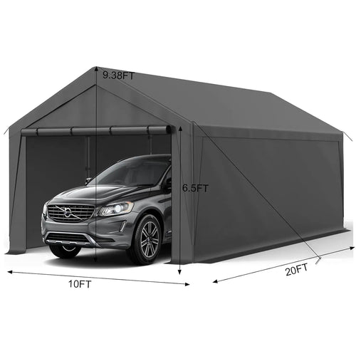 10' x 20' Heavy Duty Waterproof Carport with Removable Sidewalls