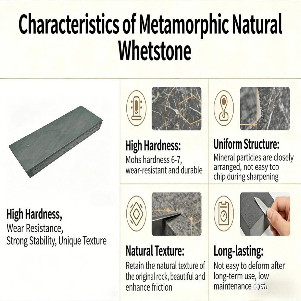 Professional Natural Whetstone Sharpening Stone - Ultra Fine Finishing Stone for Kitchen Knife