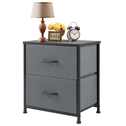 Bedside Nightstand Table with 2 Fabric Drawers