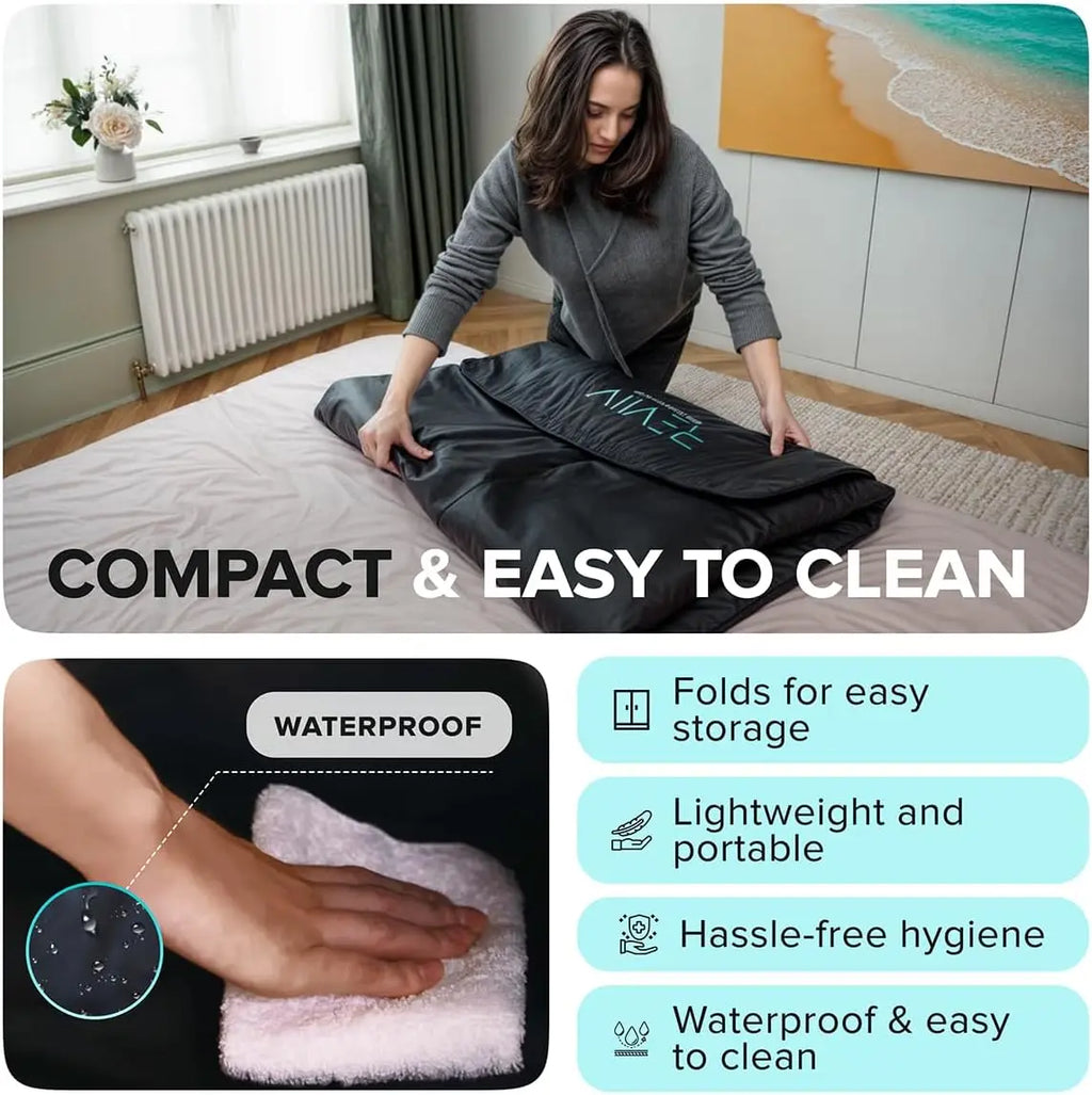 Portable Infrared Sauna Blanket with Zipper Arm Holes for Detox & Relaxation