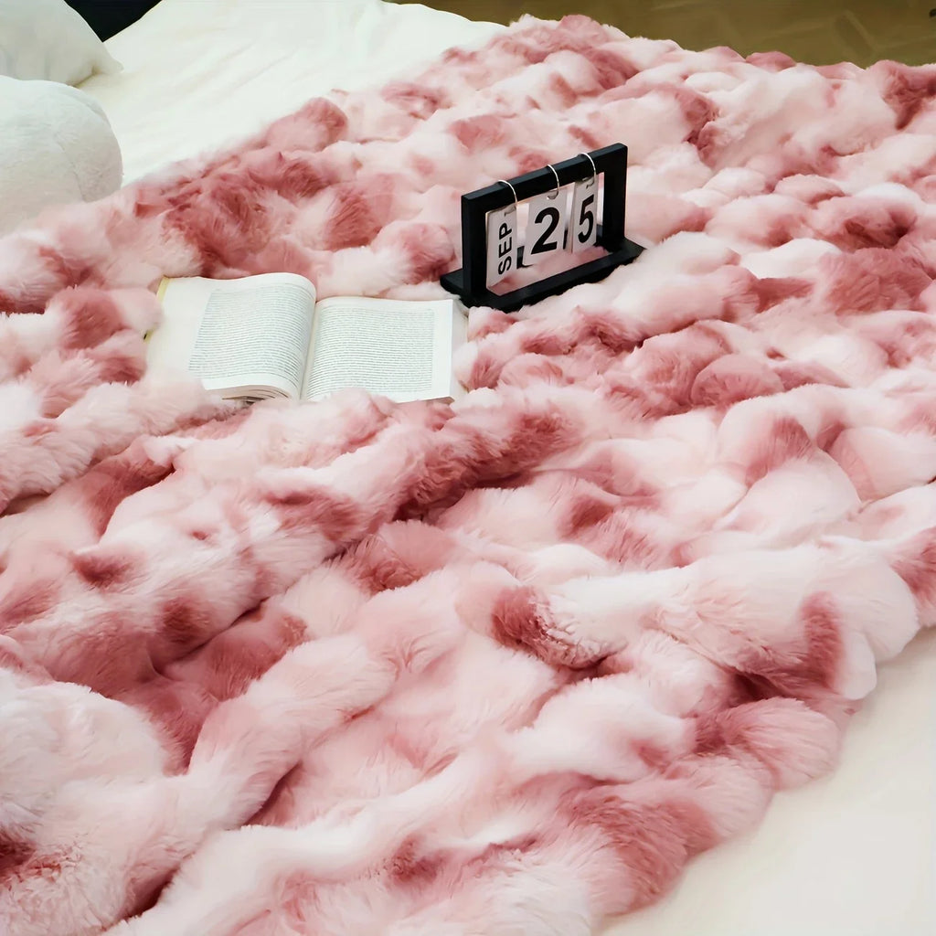 Faux Rabbit Fleece Blanket or Throw