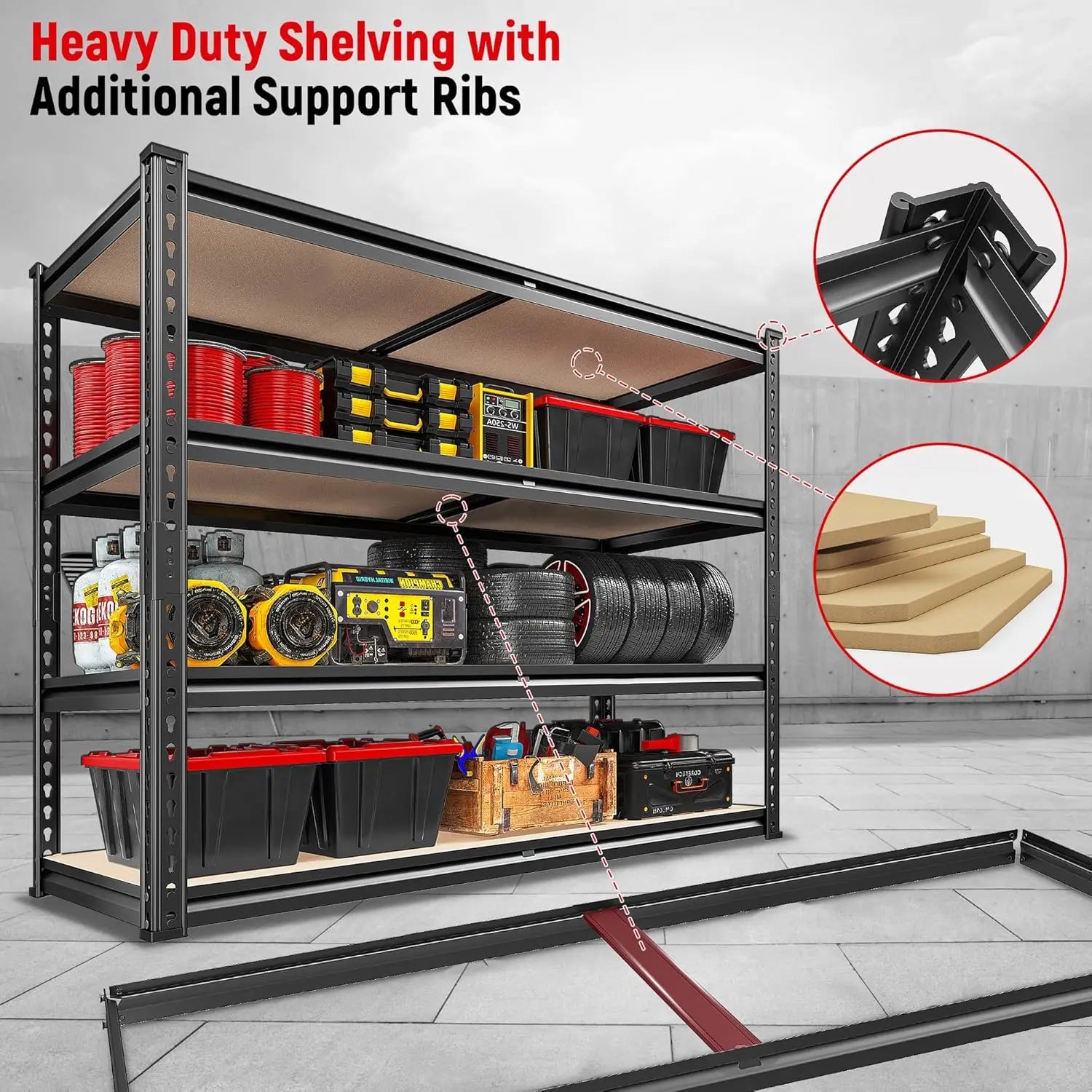 2500 lbs. Adjustable Heavy Duty Garage Shelving