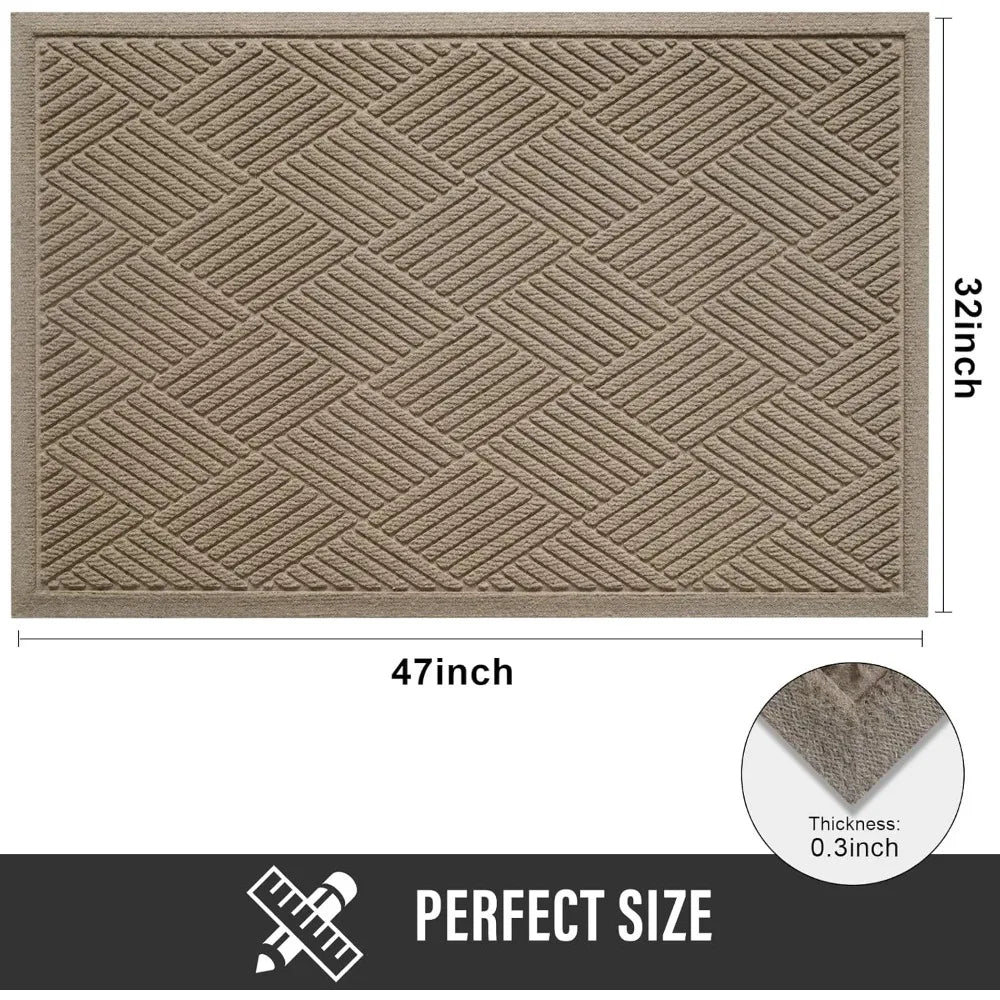 Front Absorbent Indoor/Outdoor Door Mat, Mud & Dirt Resistant