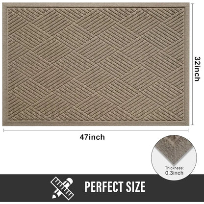 Front Absorbent Indoor/Outdoor Door Mat, Mud &amp; Dirt Resistant