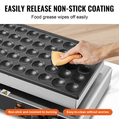 Commercial Non-stick Mini Dutch Pancake &amp; Waffle Maker with Dual Temp &amp; Time Control