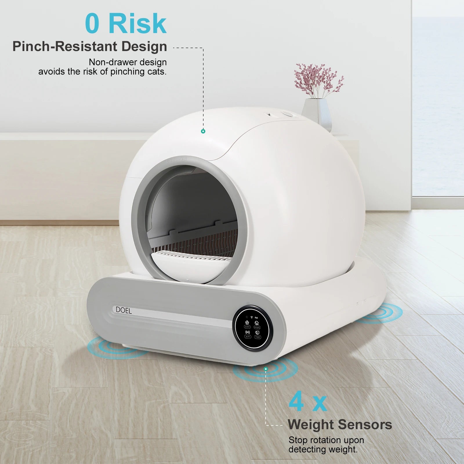 Self Cleaning Automatic Cat Litter Box with Trash Bag