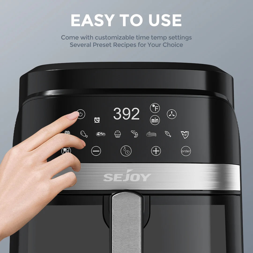 8-in-1 6 Qt, Premium Ceramic Air Fryer with Precise Heating - Roast, Bake, Broil